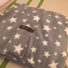 Load image into Gallery viewer, Grey with White Stars Fleece Hooded Blanket Scout Guide Camp Blanket Poncho