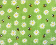 Load image into Gallery viewer, Green Flowers and Bees Fleece Hooded Blanket