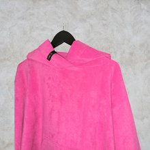 Load image into Gallery viewer, Bright Pink Fleece Hooded Blanket Poncho Scout Guide Camp Blanket Poncho