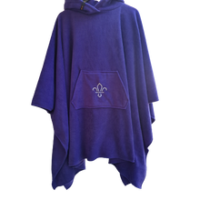 Load image into Gallery viewer, Charcoal Grey Fleece Hooded Blanket Poncho Scout Guide Camp Blanket Poncho