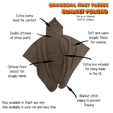 Load image into Gallery viewer, Charcoal Grey Fleece Hooded Blanket Poncho Scout Guide Camp Blanket Poncho