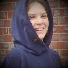Load image into Gallery viewer, Navy Blue Hooded Blanket Poncho Oversized hood