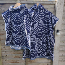 Load image into Gallery viewer, Limited Edition Blue Whale Design Hooded Towelling Changing Robe