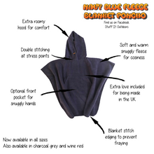 Load image into Gallery viewer, Navy Blue Fleece Hooded Blanket Scout Guide Camp Blanket Poncho