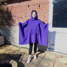 Load and play video in Gallery viewer, Purple Hooded Fleece Blanket Scout Guide Camp Blanket Poncho