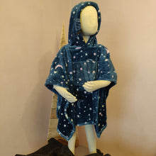 Load image into Gallery viewer, Space Themed Hooded Fleece Blanket Poncho