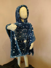 Load image into Gallery viewer, Space Themed Hooded Fleece Blanket Poncho