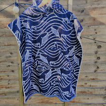 Load image into Gallery viewer, Limited Edition Blue Whale Design Hooded Towelling Changing Robe