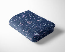 Load image into Gallery viewer, Space Themed Hooded Fleece Blanket Poncho