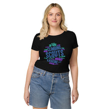 Load image into Gallery viewer, Women’s Scout Wordcloud organic t-shirt