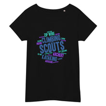 Load image into Gallery viewer, Women’s Scout Wordcloud organic t-shirt