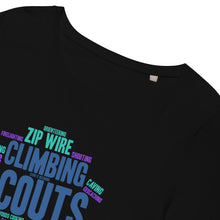 Load image into Gallery viewer, Women’s Scout Wordcloud organic t-shirt