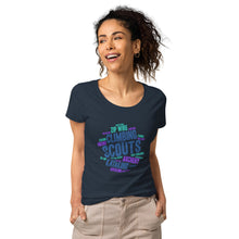 Load image into Gallery viewer, Women’s Scout Wordcloud organic t-shirt