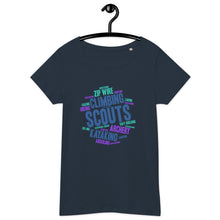 Load image into Gallery viewer, Women’s Scout Wordcloud organic t-shirt