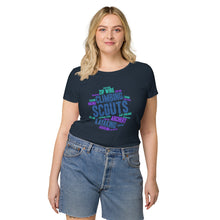 Load image into Gallery viewer, Women’s Scout Wordcloud organic t-shirt