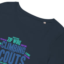 Load image into Gallery viewer, Women’s Scout Wordcloud organic t-shirt
