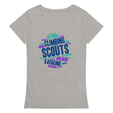 Load image into Gallery viewer, Women’s Scout Wordcloud organic t-shirt