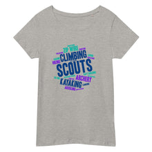 Load image into Gallery viewer, Women’s Scout Wordcloud organic t-shirt