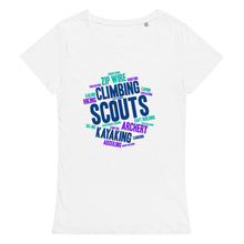 Load image into Gallery viewer, Women’s Scout Wordcloud organic t-shirt