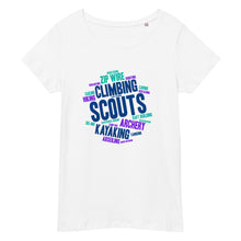 Load image into Gallery viewer, Women’s Scout Wordcloud organic t-shirt