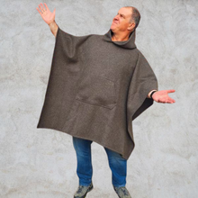 Load image into Gallery viewer, 100% Wool Hooded Blanket Poncho
