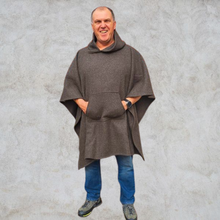 Load image into Gallery viewer, 100% Wool Hooded Blanket Poncho
