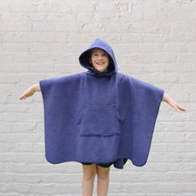 Load image into Gallery viewer, Navy Blue Fleece Hooded Blanket Scout Guide Camp Blanket Poncho
