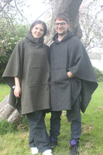 Load image into Gallery viewer, 100% Wool Hooded Blanket Scout Guide Camp Blanket Poncho
