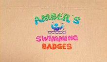 Load image into Gallery viewer, Personalised Swimming Badge Display Banner Pennant
