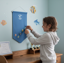 Load image into Gallery viewer, Personalised Swimming Badge Display Banner Pennant
