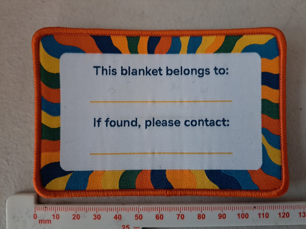 Large 'This Blanket Belongs To' Fabric Blanket Badge