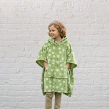 Load image into Gallery viewer, Green Flowers and Bees Fleece Hooded Blanket
