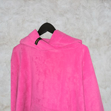 Load image into Gallery viewer, Bright Pink Fleece Hooded Blanket Poncho Scout Guide Camp Blanket Poncho
