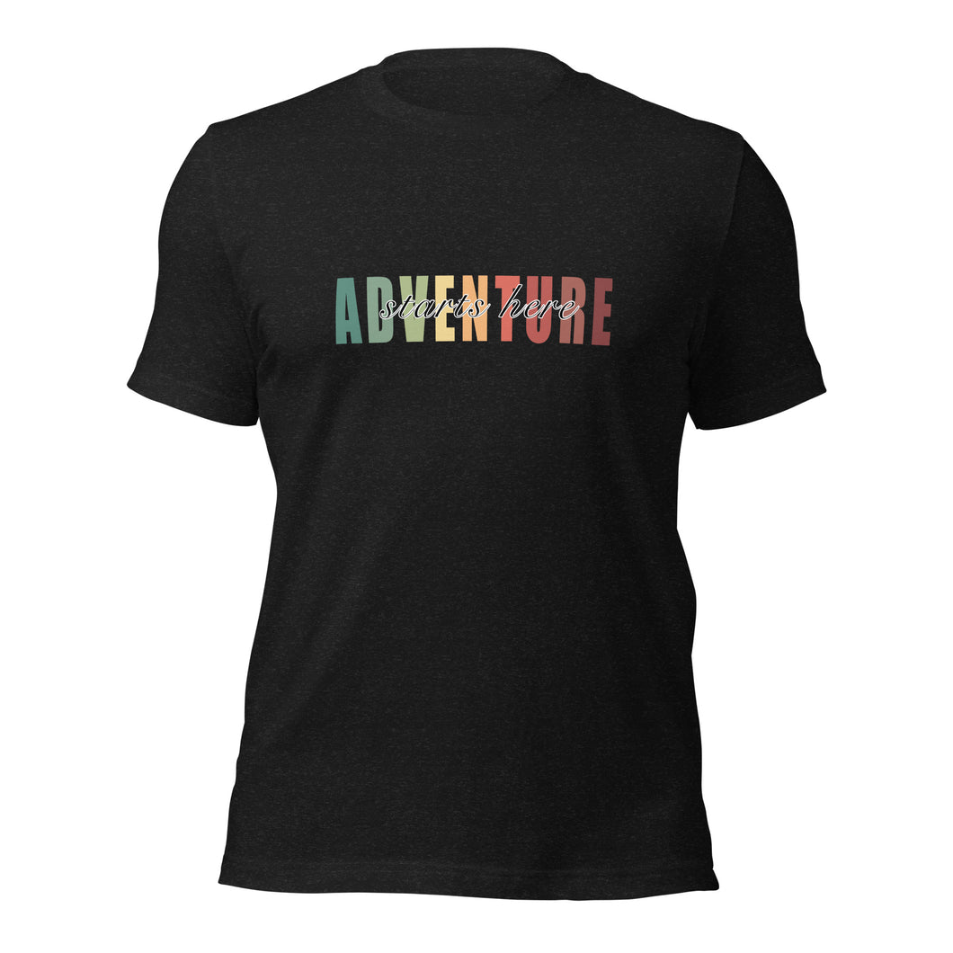 Adventure Starts Here Unisex t-shirt