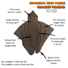 Load image into Gallery viewer, Charcoal Grey Fleece Hooded Blanket Poncho Scout Guide Camp Blanket Poncho
