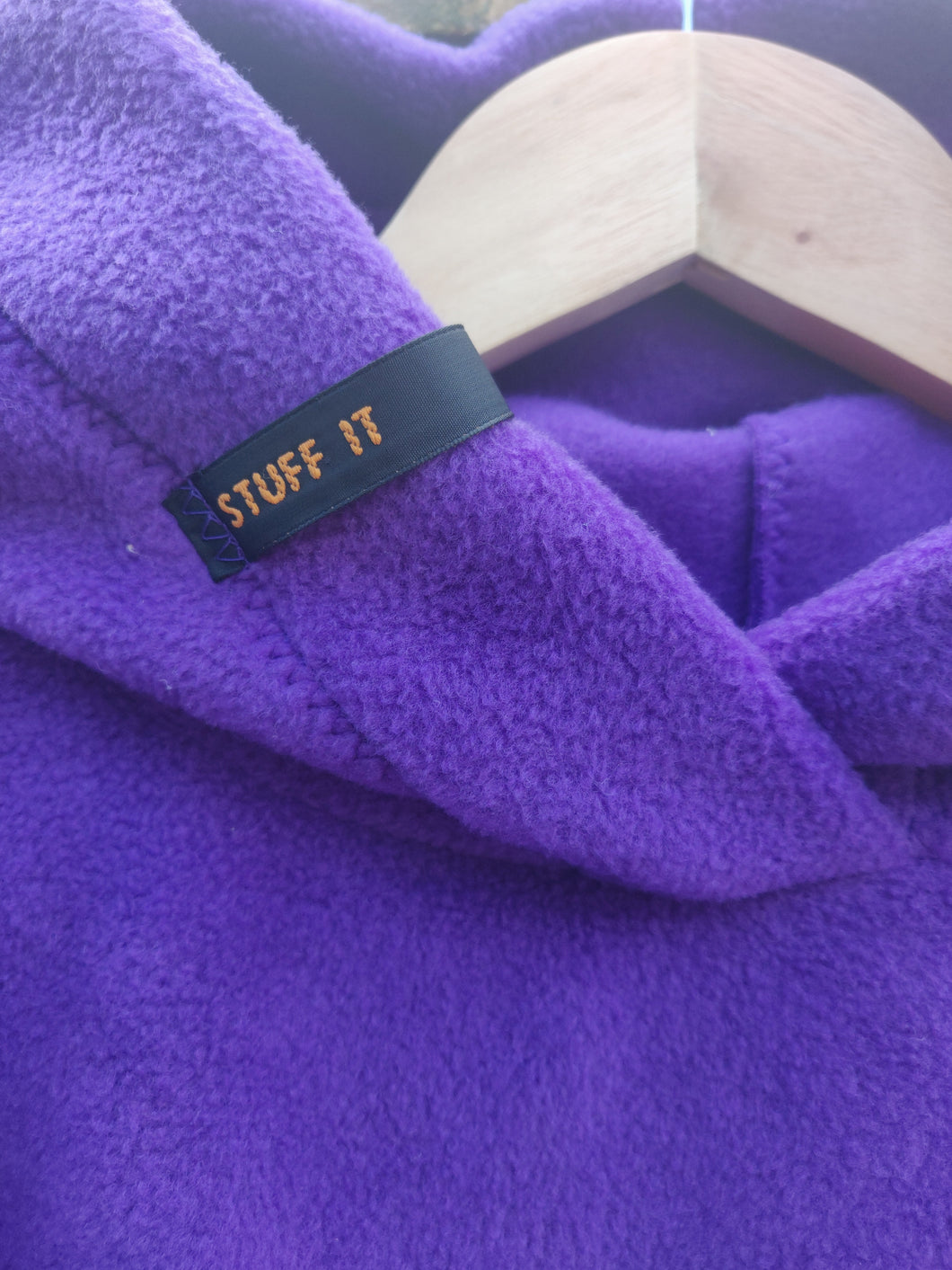 Purple Hooded Fleece Blanket Scout Guide Camp Blanket Poncho