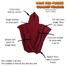 Load image into Gallery viewer, Wine Red Hooded Fleece Blanket Scout Guide Camp Blanket Poncho
