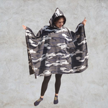 Load image into Gallery viewer, Arctic Camouflage Hooded Blanket Camp Blanket
