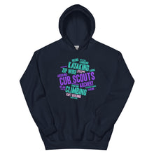 Load image into Gallery viewer, Cub Scout Wordcloud Unisex Hoodie
