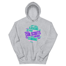 Load image into Gallery viewer, Cub Scout Wordcloud Unisex Hoodie
