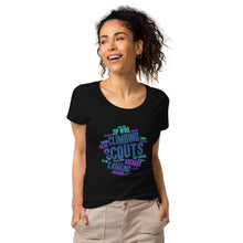 Load image into Gallery viewer, Women’s Scout Wordcloud organic t-shirt
