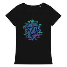 Load image into Gallery viewer, Women’s Scout Wordcloud organic t-shirt
