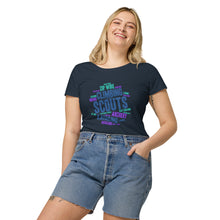 Load image into Gallery viewer, Women’s Scout Wordcloud organic t-shirt
