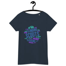 Load image into Gallery viewer, Women’s Scout Wordcloud organic t-shirt
