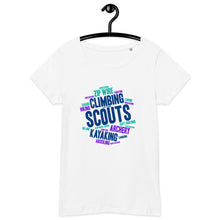 Load image into Gallery viewer, Women’s Scout Wordcloud organic t-shirt
