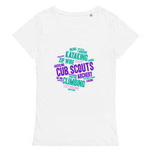 Load image into Gallery viewer, Cub Scout Wordcloud Women’s basic organic t-shirt
